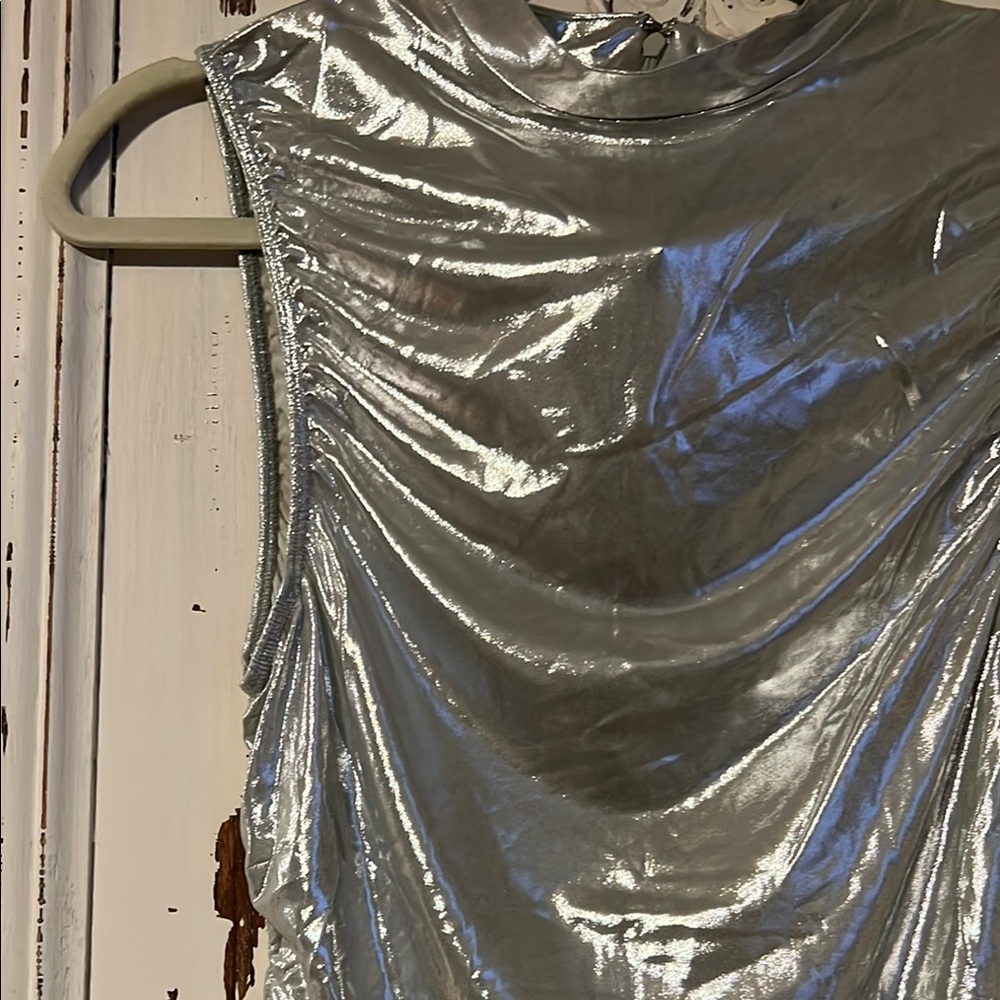 WeWoreWhat Silver Draped Tank Top - Picture 8 of 8